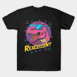 Rexcellent T-Rex Sunglasses Party Black TRex Dinosaur T-Shirt
